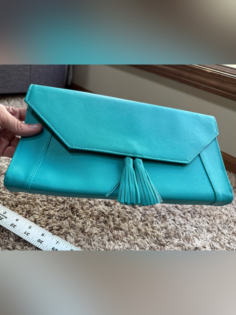 Turquoise Tassel Envelope Clutch - Women Bags 6x11.5”